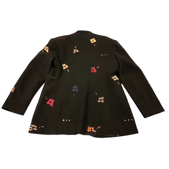 Deborah Cross Embroidered Blazer, Black Multi, M 8/10 - Picture 5 of 10